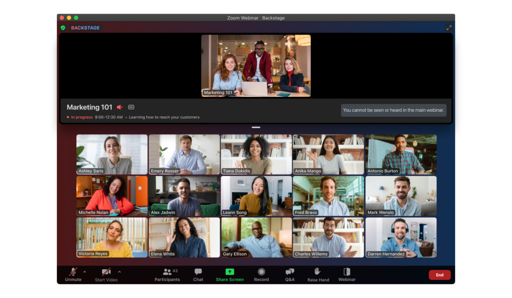 Webinars UI – Backstage_Desktop