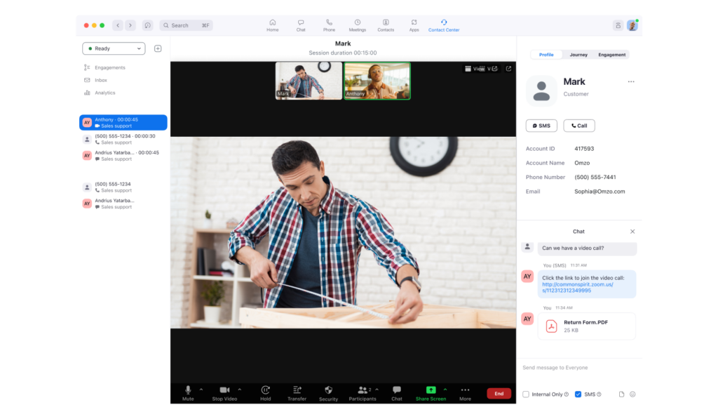 Contact Center UI – Video Call_Desktop
