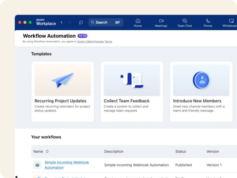 Zoom introduces Workflow Automation, a no-code workflow builder to boost workplace efficiency